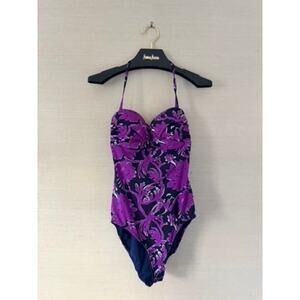 Tory Burch Purple Floral One-Piece Swimsuit – Size S